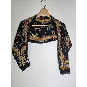 VTG Woman’s Oscar De La Renta 100% Bangels Silk Scarf Rectangle 10” X 50” G